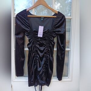 Wild Fable black velvet bodycon dress sz m